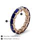 5 - Beverly 5x3 mm Emerald Cut Forever One Moissanite and Blue Sapphire Eternity Band 