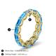 5 - Beverly 5x3 mm Emerald Cut Forever One Moissanite and Blue Topaz Eternity Band 