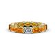 1 - Beverly 5x3 mm Emerald Cut Forever One Moissanite and Citrine Eternity Band 