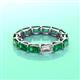 3 - Beverly 5x3 mm Emerald Cut Forever One Moissanite and Emerald Eternity Band 