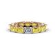 1 - Beverly 5x3 mm Emerald Cut Forever One Moissanite and Yellow Sapphire Eternity Band 