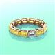 3 - Beverly 5x3 mm Emerald Cut Forever One Moissanite and Yellow Sapphire Eternity Band 