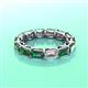 3 - Beverly 5x3 mm Emerald Cut Forever Brilliant Moissanite and Lab Created Alexandrite Eternity Band 