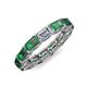 4 - Beverly 5x3 mm Emerald Cut Forever One Moissanite and Lab Created Alexandrite Eternity Band 