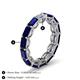 5 - Beverly 5x3 mm Emerald Cut Forever One Moissanite and Blue Sapphire Eternity Band 