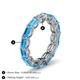 5 - Beverly 5x3 mm Emerald Cut Forever One Moissanite and Blue Topaz Eternity Band 
