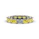 1 - Beverly 5x3 mm Emerald Cut Forever One Moissanite and Yellow Sapphire Eternity Band 
