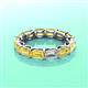 3 - Beverly 5x3 mm Emerald Cut Forever One Moissanite and Yellow Sapphire Eternity Band 