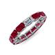 4 - Beverly 5x3 mm Emerald Cut Forever One Moissanite and Ruby Eternity Band 