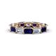 1 - Beverly 5x3 mm Emerald Cut Forever Brilliant Moissanite and Blue Sapphire Eternity Band 