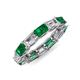 4 - Beverly 5x3 mm Emerald Cut Forever Brilliant Moissanite and Emerald Eternity Band 