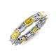 4 - Beverly 5x3 mm Emerald Cut Forever Brilliant Moissanite and Yellow Sapphire Eternity Band 