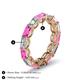 5 - Beverly 5x3 mm Emerald Cut Forever One Moissanite and Pink Sapphire Eternity Band 