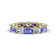 1 - Beverly 5x3 mm Emerald Cut Forever One Moissanite and Tanzanite Eternity Band 