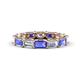 1 - Beverly 5x3 mm Emerald Cut Forever One Moissanite and Tanzanite Eternity Band 