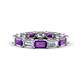 1 - Beverly 5x3 mm Emerald Cut Forever One Moissanite and Amethyst Eternity Band 