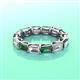 3 - Beverly 5x3 mm Emerald Cut Forever Brilliant Moissanite and Lab Created Alexandrite Eternity Band 