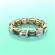 3 - Beverly 5x3 mm Emerald Cut Forever Brilliant Moissanite and Lab Created Alexandrite Eternity Band 