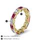 5 - Beverly 5x3 mm Emerald Cut Forever Brilliant Moissanite and Pink Tourmaline Eternity Band 