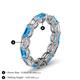 5 - Beverly 5x3 mm Emerald Cut Forever One Moissanite and Blue Topaz Eternity Band 