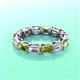 3 - Beverly 5x3 mm Emerald Cut Forever One Moissanite and Peridot Eternity Band 