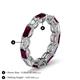 5 - Beverly 5x3 mm Emerald Cut Forever One Moissanite and Rhodolite Garnet Eternity Band 