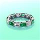 3 - Beverly 5x3 mm Emerald Cut Forever One Moissanite and Emerald Eternity Band 