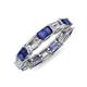4 - Beverly 5x3 mm Emerald Cut Forever One Moissanite and Iolite Eternity Band 