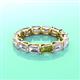 3 - Beverly 5x3 mm Emerald Cut Forever One Moissanite and Peridot Eternity Band 