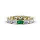 1 - Beverly 5x3 mm Emerald Cut Forever One Moissanite and Emerald Eternity Band 