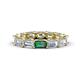 1 - Beverly 5x3 mm Emerald Cut Forever Brilliant Moissanite and Lab Created Alexandrite Eternity Band 