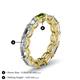 5 - Beverly 5x3 mm Emerald Cut Forever Brilliant Moissanite and Peridot Eternity Band 