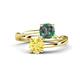 1 - Jianna 6.00 mm Cushion Lab Created Alexandrite and Round Lab Created Yellow Sapphire 2 Stone Promise Ring 
