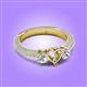 3 - My Lady Semi Mount 3 Stone Natural Diamond Engagement Ring 