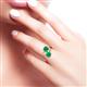3 - Jianna 6.00 mm Cushion Lab Created Emerald and Round Natural Emerald 2 Stone Promise Ring 