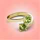 4 - Jianna 6.00 mm Cushion and Round Peridot 2 Stone Promise Ring 