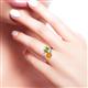 3 - Jianna 6.00 mm Cushion Peridot and Round Citrine 2 Stone Promise Ring 