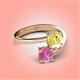 4 - Jianna 6.00 mm Cushion Lab Created Yellow Sapphire and Round Lab Created Pink Sapphire 2 Stone Promise Ring 