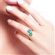 3 - Jianna 6.00 mm Cushion Blue Topaz and Round Lab Created Alexandrite 2 Stone Promise Ring 