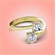 4 - Jianna IGI Certified 6.00 mm Cushion and Round Lab Grown Diamond 2 Stone Promise Ring 