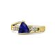 1 - Medora 1.44 ctw Trillion shape Created Blue Sapphire (7.00 mm) accented Natural Diamonds Engagement Ring 