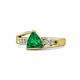 1 - Medora 1.04 ctw Trillion shape Created Emerald (7.00 mm) accented Natural Diamonds Engagement Ring 