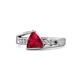 1 - Medora 1.34 ctw Trillion shape Created Ruby (7.00 mm) accented Natural Diamonds Engagement Ring 