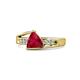 1 - Medora 1.34 ctw Trillion shape Created Ruby (7.00 mm) accented Natural Diamonds Engagement Ring 