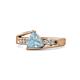 1 - Medora 1.04 ctw Trillion shape Aquamarine (7.00 mm) accented Natural Diamonds Engagement Ring 