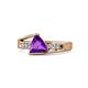 1 - Medora 1.09 ctw Trillion shape Amethyst (7.00 mm) accented Natural Diamonds Engagement Ring 