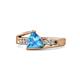1 - Medora 1.59 ctw Trillion shape Blue Topaz (7.00 mm) accented Natural Diamonds Engagement Ring 