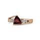 1 - Medora 1.54 ctw Trillion shape Red Garnet (7.00 mm) accented Natural Diamonds Engagement Ring 