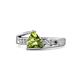 1 - Medora 1.39 ctw Trillion shape Peridot (7.00 mm) accented Natural Diamonds Engagement Ring 