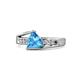 1 - Medora 1.59 ctw Trillion shape Blue Topaz (7.00 mm) accented Natural Diamonds Engagement Ring 
